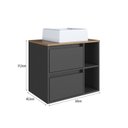 Ver imagem 7 de Conjunto Gabinete Banheiro Modulado 96cm com 4 Peças Iluminação LED e Cuba Preto/Mel/Grafite