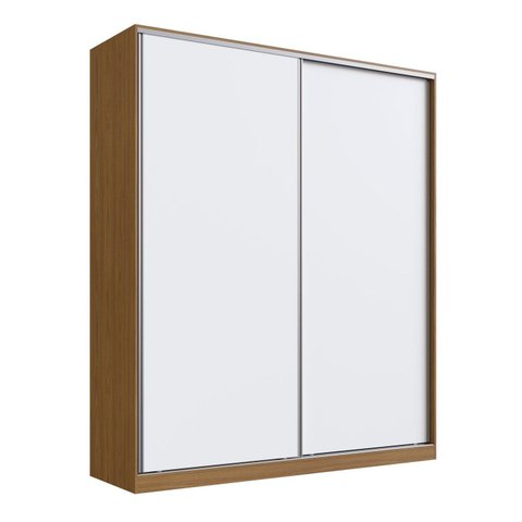 Guarda-Roupa Casal 2 Portas de Correr 3 Gavetas MDF 235x200cm Nexo Marrom Freijó Natura