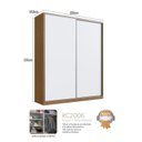Ver imagem 2 de Guarda-Roupa Casal 2 Portas de Correr 3 Gavetas MDF 235x200cm Nexo Marrom Freijó Natura