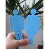 Quadro/placa Sinalização Mas/fem Banheiro Unissex Indicativa:Azul Claro - 2