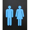 Ver imagem 1 de Quadro/placa Sinalização Mas/fem Banheiro Unissex Indicativa:Azul Claro