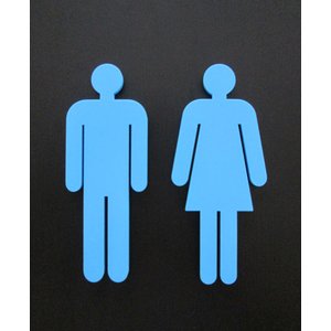 Quadro/placa Sinalização Mas/fem Banheiro Unissex Indicativa:Azul Claro