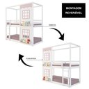 Ver imagem 5 de Beliche Casinha Reta com 02 Janelas Madeira Maciça Branco/Rosa Housin