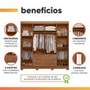 Ver imagem 4 de Guarda Roupa Casal Titãs 8 Portas de Bater 6 Gavetas MDP Madeirado Santos Andirá