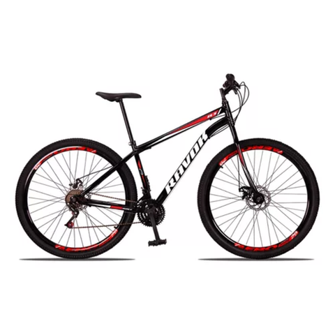 Bicicleta Aro 29 Bike Aço 21 Marchas Velocidades Freio a Disco:vermelho