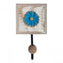 Ver imagem 6 de Kit para Banheiro com 3 Toalheiros e 1 Porta Papel Higiênico Rustico Flor Branca Cor Azul