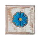 Ver imagem 2 de Kit para Banheiro com 3 Toalheiros e 1 Porta Papel Higiênico Rustico Flor Branca Cor Azul
