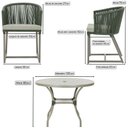 Ver imagem 2 de Mesa com 6 Cadeiras de Jantar Roma 120cm e Noronha em Alumínio Fendi Corda Náutica Estofado 3 Trama