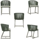 Ver imagem 5 de Mesa com 6 Cadeiras de Jantar Roma 120cm e Noronha em Alumínio Fendi Corda Náutica Estofado 3 Trama