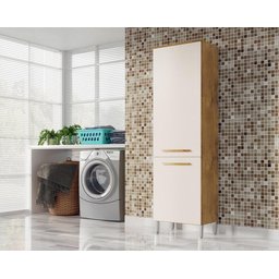 Armario Lavanderia Rebeca 2 Portas 1,96m Pés Reguláveis Castanho/off White - 3