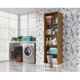 Armario Lavanderia Rebeca 2 Portas 1,96m Pés Reguláveis Castanho/off White - 4