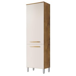 Armario Lavanderia Rebeca 2 Portas 1,96m Pés Reguláveis Castanho/off White - 2