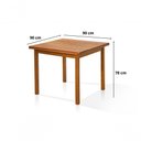 Ver imagem 2 de Mesa de Jantar Mariah Quadrada Madeira Maciça de Pinus 90cm X 90cm Castanho Envernizado