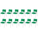 Ver imagem 2 de Cadeira Iso Base Branco Escola, Escritório Verde Kit 12 Un