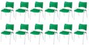 Ver imagem 2 de Cadeira Iso Base Branco Escola, Escritório Verde Kit 12 Un