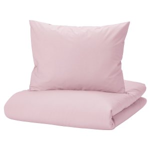 Capa Duvet Percal para Edredom Solteiro 180x240cm c/ Zíper - Rosa + Fronha FASTLAR Capa Duvet Soltei