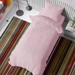 Capa Duvet Percal para Edredom Solteiro 180x240cm c/ Zíper - Rosa + Fronha FASTLAR Capa Duvet Soltei - 2