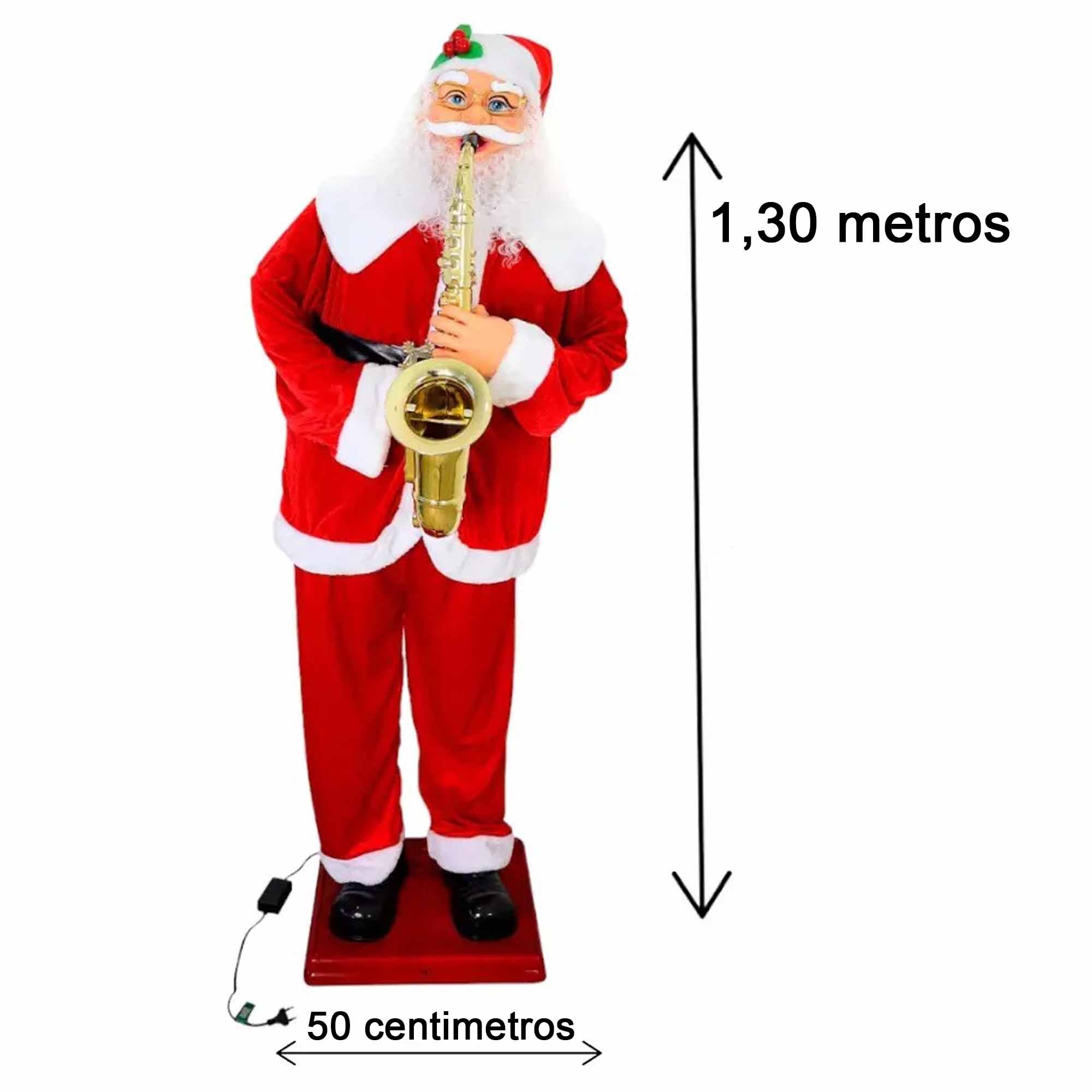 Papai Noel Gigante Dança Natal Saxofone Musical Loja Natalino Sensor Decoração - 11