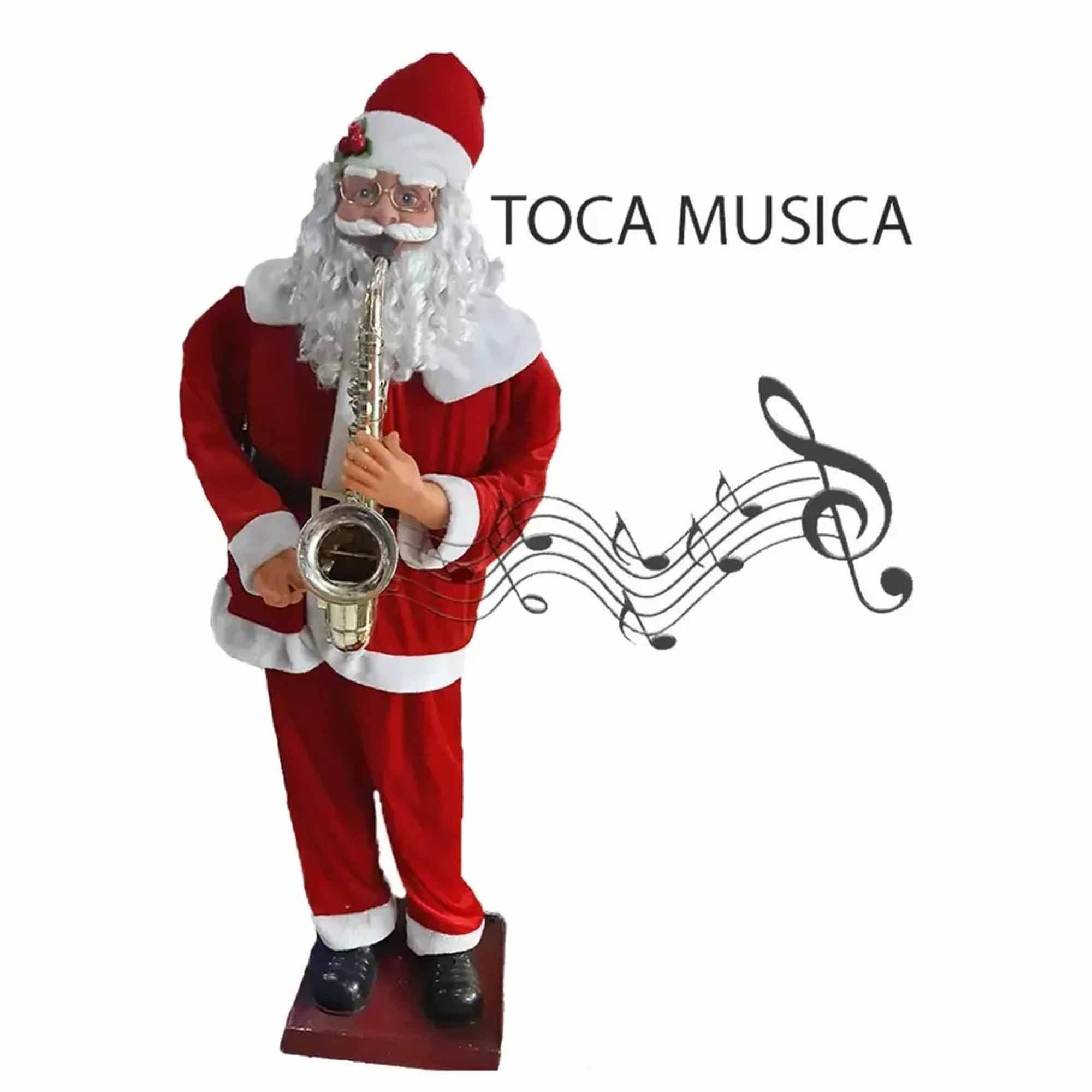 Papai Noel Gigante Dança Natal Saxofone Musical Loja Natalino Sensor Decoração - 8