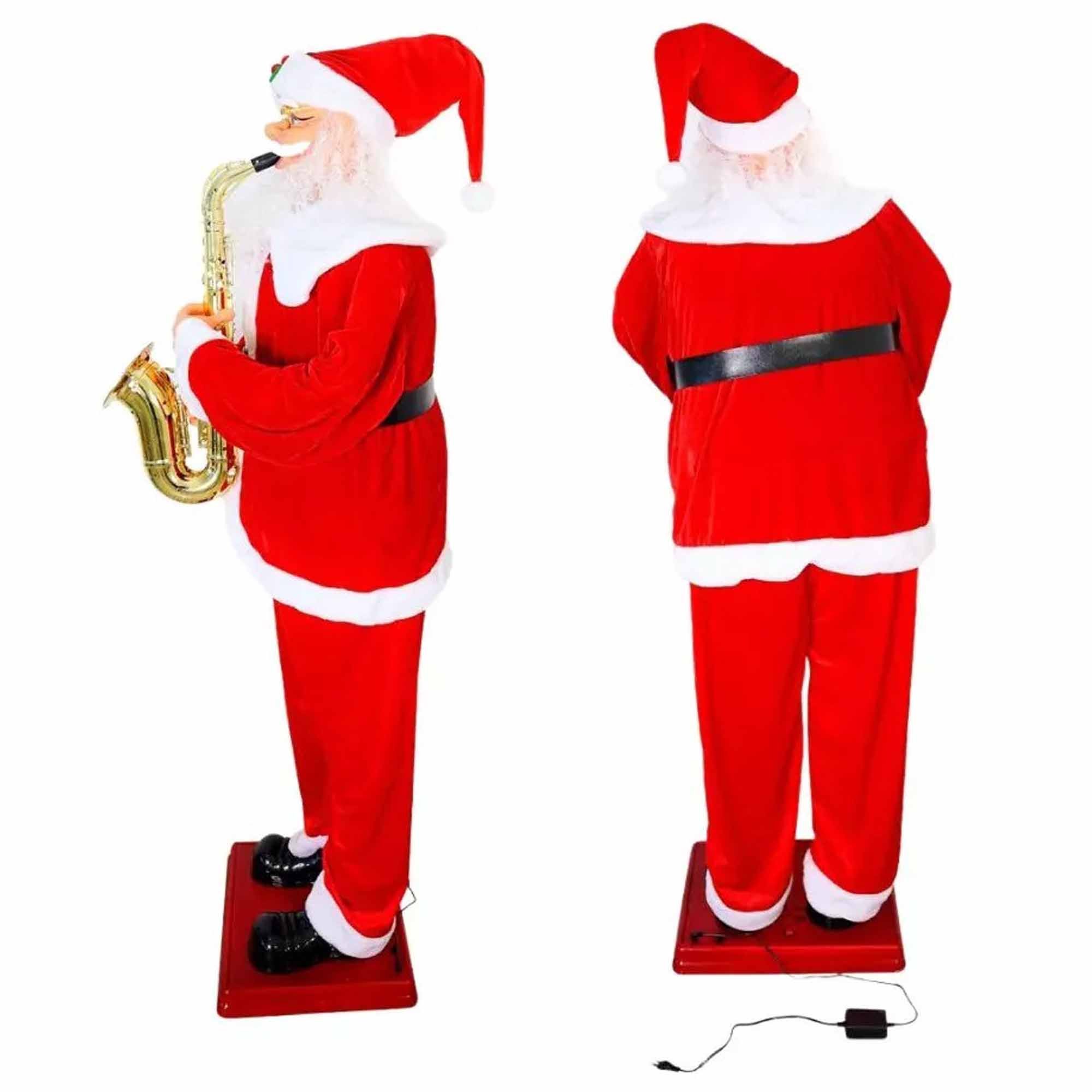 Papai Noel Gigante Dança Natal Saxofone Musical Loja Natalino Sensor Decoração - 10