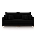 Ver imagem 2 de Sofá Montecarlo 2 Lugares 212cm Veludo/pu Preto