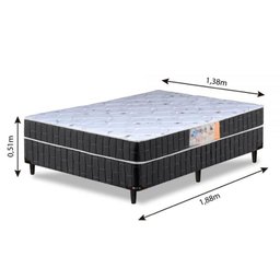 Cama Box Casal Conjugado Granada Umaflex Preto/branco Flor - 3 Cama Box Casal Conjugado Granada Umaflex Preto/branco Flor - 3