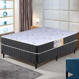 Cama Box Casal Conjugado Granada Umaflex Preto/branco Flor - 2 Cama Box Casal Conjugado Granada Umaflex Preto/branco Flor - 2