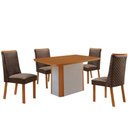 Ver imagem 5 de Mesa de Jantar Isadora 4 Lugares Retangular MDF Laminado 120cm Marrom e Naturalle Moderna