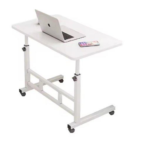 Mesa Notebook com Rodinhas Mesinha Multifuncional Home Office Estudo Cafe Lanche Branca