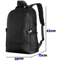 Mochila Executiva Masculina Impermeável Notebook 15.6 Feminina Grande Preta Corino Escolar - Preto - 3 Mochila Executiva Masculina Impermeável Notebook 15.6 Feminina Grande Preta Corino Escolar - Preto - 3