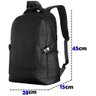 Mochila Executiva Masculina Impermeável Notebook 15.6 Feminina Grande Preta Corino Escolar - Preto - 3