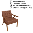 Ver imagem 5 de Kit 2 Poltrona Zarah Corino Moderno Sala de Estar Escritório:terra Cota