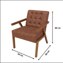 Ver imagem 2 de Kit 2 Poltrona Zarah Corino Moderno Sala de Estar Escritório:terra Cota