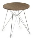 Ver imagem 1 de Mesa Eames 70 Cm Tampo Redondo Imbuia Base Torre Cromada - 28702