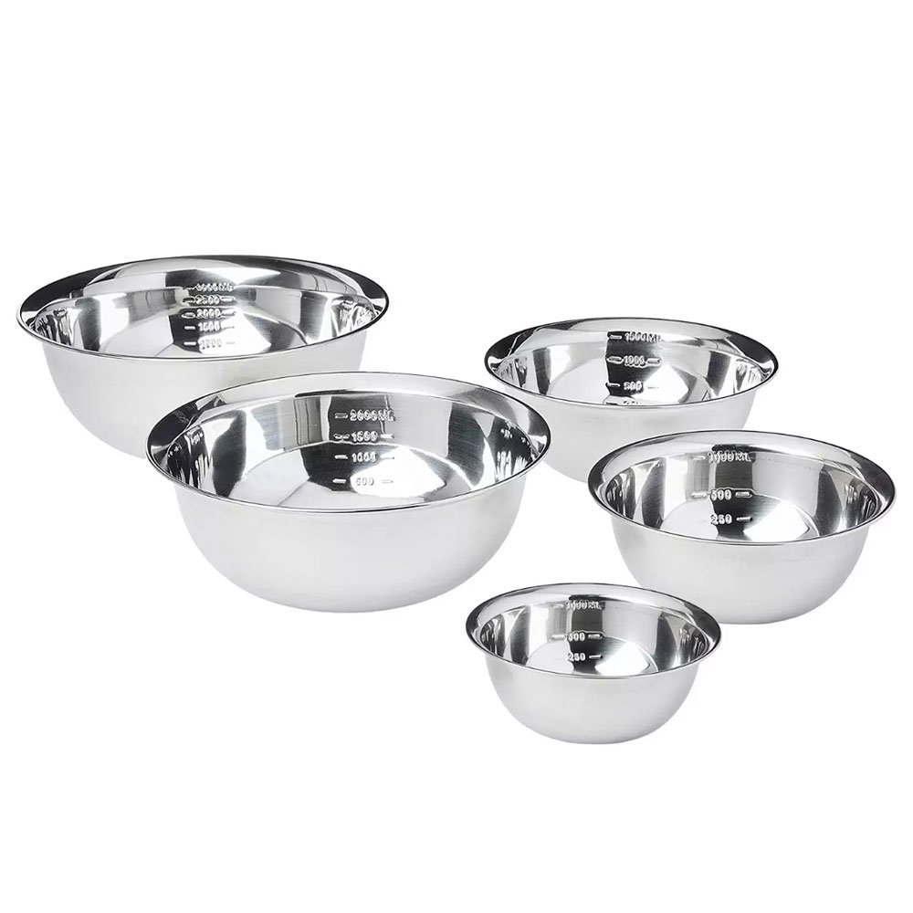 Conjunto de Tigelas Bowls em Aço Inox - 5 Peças