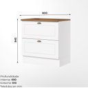 Ver imagem 4 de Balcão 80cm com 02 Gavetas com Tampo para Cooktop Cozinha Emily Espresso Moveis