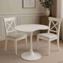Ver imagem 2 de Mesa de Jantar Tulipa Saarinen Organica Malu 80cm Laca Off White