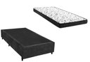 Ver imagem 1 de Cama Box Solteiro Colchão Mola Bonnel Belos Sonhos + Box Suede 60x88x188 Preto