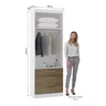 Guarda Roupa Modulado 90cm 2 Portas e 4 Gavetas Nevada Branco/Avelã Espresso Móveis - 2