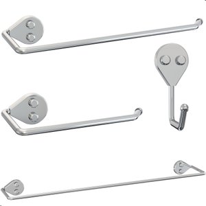 Kit Banheiro Cromado Acessórios para Banheiro 4 Peças Arm