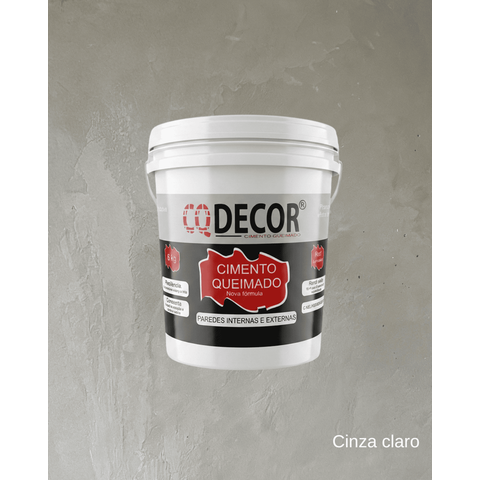 Cimento Queimado Cinza Claro para Parede 6kg - Cq Decor