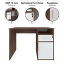 Ver imagem 4 de Mesa Escrivaninha Escritorio 1 Gaveta 1 Nicho 1 Porta 110 cm Ipe Branco Artany