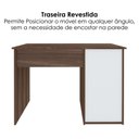 Ver imagem 6 de Mesa Escrivaninha Escritorio 1 Gaveta 1 Nicho 1 Porta 110 cm Ipe Branco Artany
