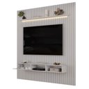 Ver imagem 3 de Painel Trento 223 Ripado com Bancada com LED com Mesa de Centro Lina e Cleia Bali Bali Dj-Móveis