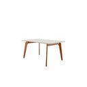 Ver imagem 1 de Mesa de Jantar Paris Madeira Maciça 140x80cm Tampo Retângular Vidro Móveis Minas Off White