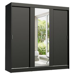 Guarda-roupa Casal Madesa Reno 3 Portas de Correr com Espelho - 3