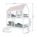 Ver imagem 3 de Beliche Casinha Bela Kit Escada/escorregador - Madeira Maciça Branco/rosa/verde | Megamobilia