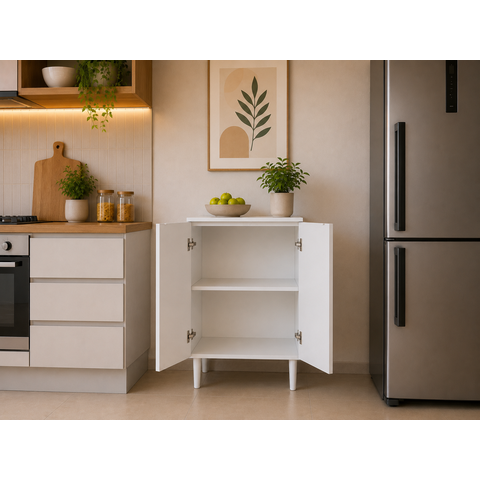 Balcao Armario Cozinha 60cm Multiuso com Prateleira 100% MDF