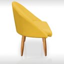 Ver imagem 7 de Kit 02 Poltrona Cadeira para Sala Orgânica Curva Redonda Confortável Reforçada Recepção Suede Amarel
