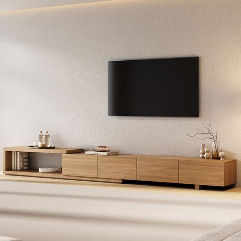 Rack para Tv até 75 Polegadas Extensível de 214cm a 304cm Aruá CabeCasa MadeiraOriginals